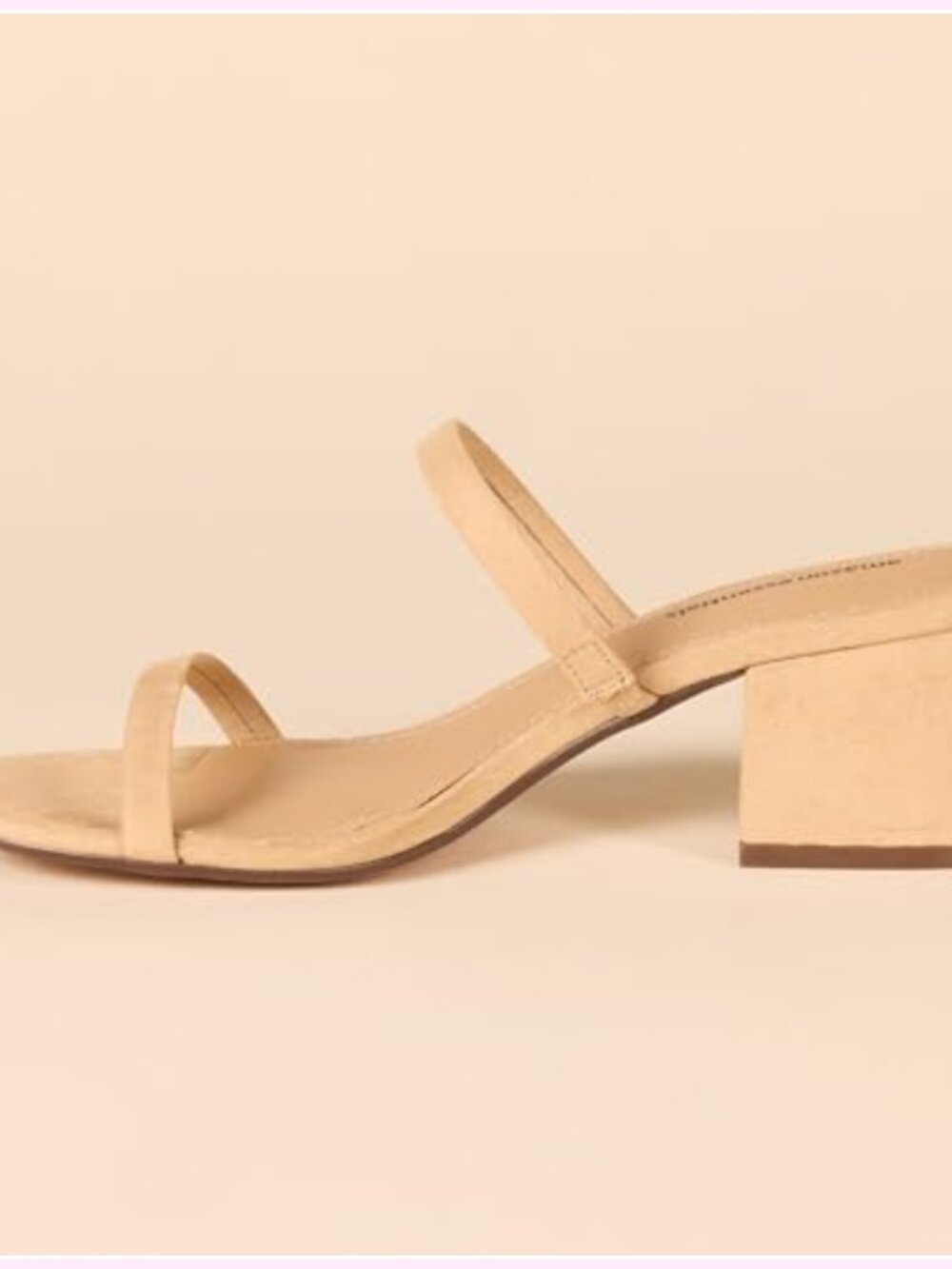 Women's Thin Two Strap Block Heel Sandals with Memory Foam Insole Non-Slip - Picture 2 of 5